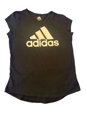 Girls Adidas Black Short-Sleeve Shirt VGUC Size 10/12